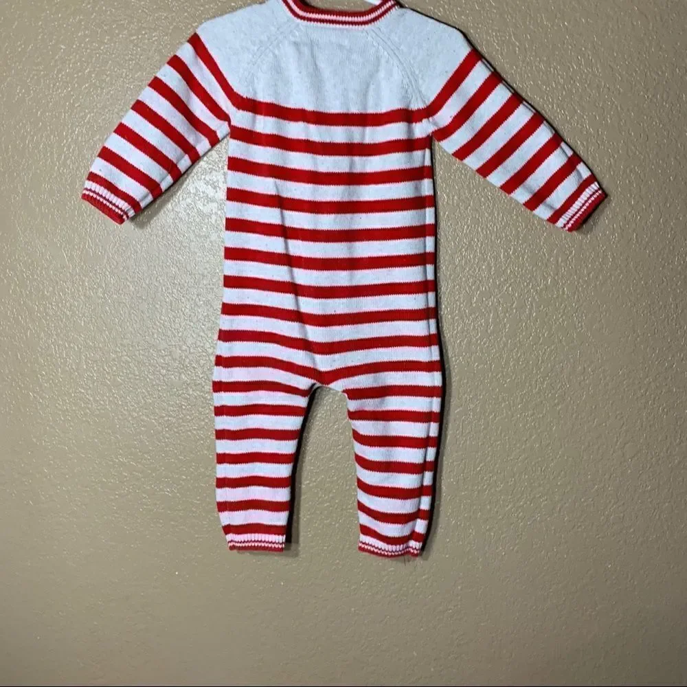 Cat & Jack baby red and white long sleeve one piece‎